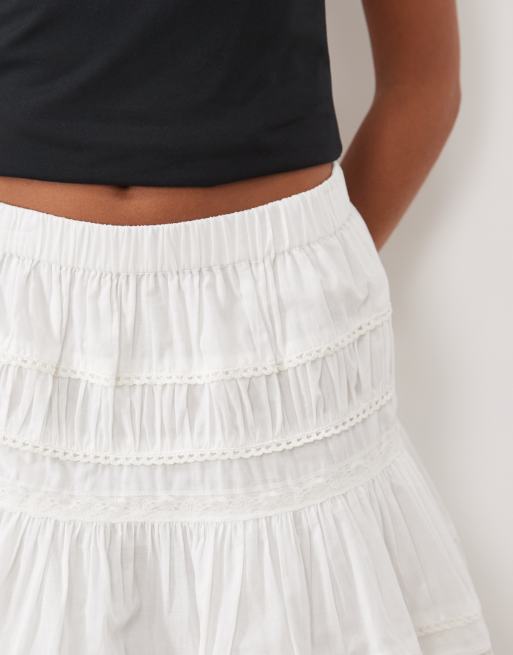 ASOS DESIGN - minifalda blanca con inserción de encaje, 5 de 5