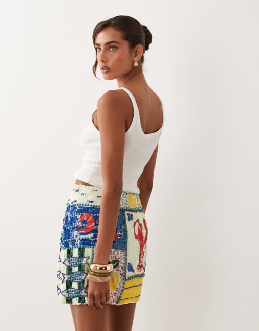 ASOS DESIGN - Minifalda con adornos de langosta, 4 de 5