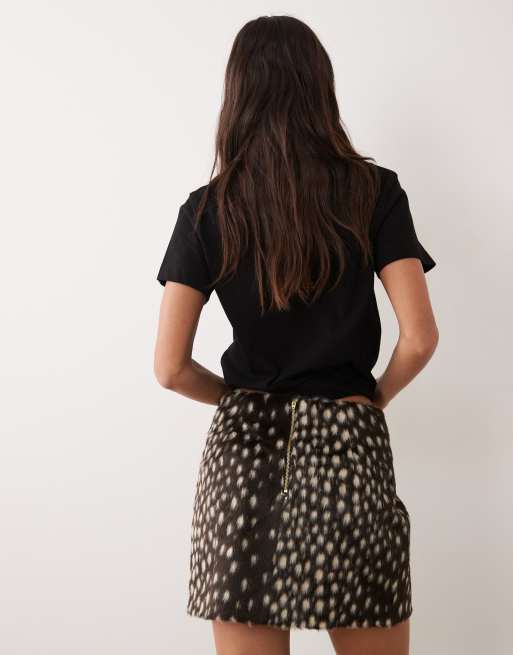 ASOS DESIGN - minifalda con estampado de ciervo cepillado, 4 de 5