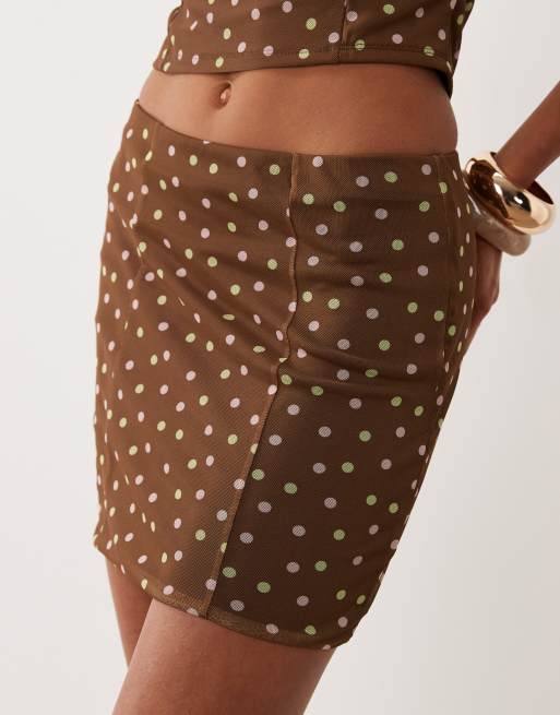 ASOS DESIGN - Minifalda con estampado de lunares de malla (parte de un conjunto), 5 de 5