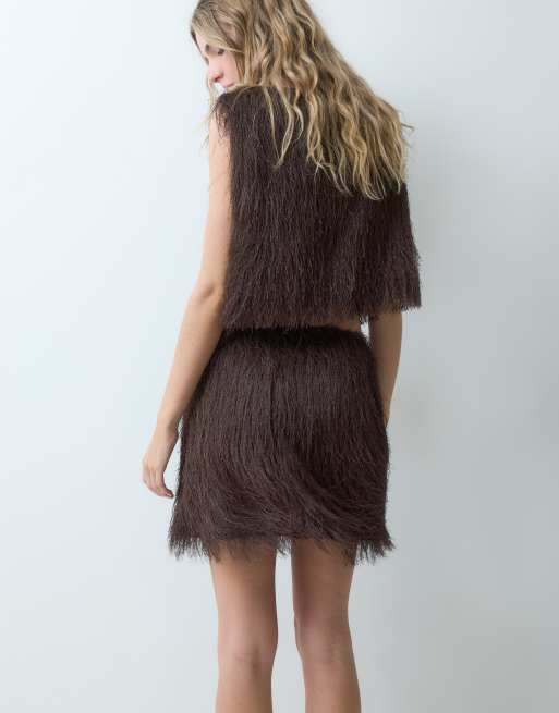 ASOS DESIGN minifalda esponjosa en chocolate, 4 de 5
