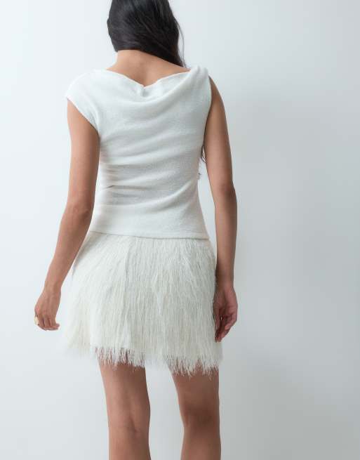 ASOS DESIGN minifalda esponjosa en marfil, 4 de 5