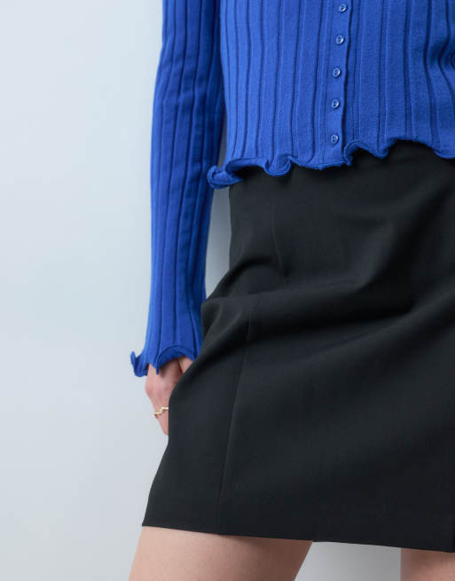 ASOS DESIGN Minifalda tulipán de sastre negra, 2 de 5