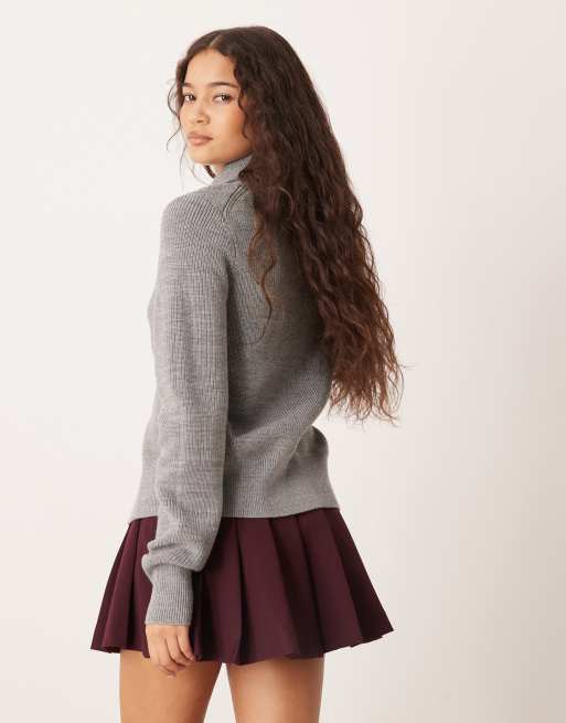 ASOS DESIGN - Minigonna a pieghe color prugna, 4 di 5
