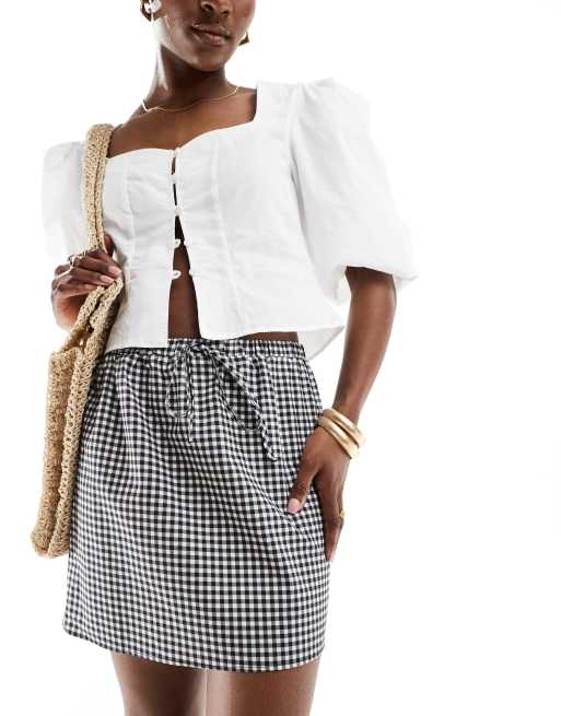 ASOS DESIGN - Minigonna a quadretti