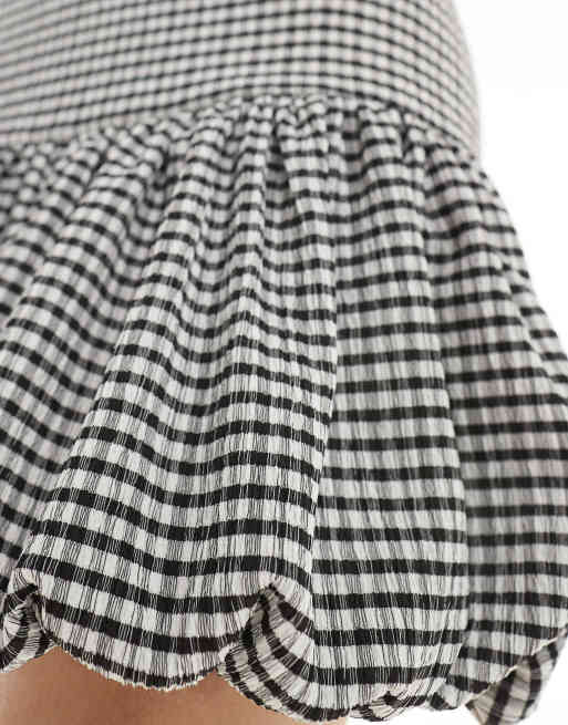 ASOS DESIGN - Minigonna a quadri con fondo a palloncino in coordinato, 4 di 5