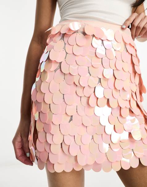 ASOS DESIGN - Minigonna con paillettes rosa - view 1