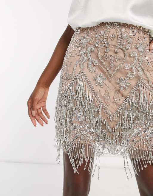 ASOS DESIGN - Minigonna decorata con frange, 3 di 4
