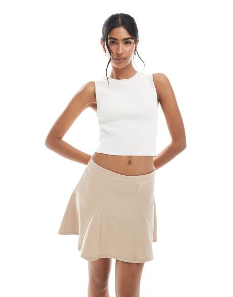 ASOS DESIGN - Minigonna godet color pietra - view 1