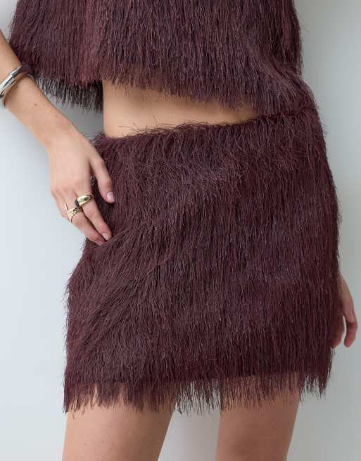 ASOS DESIGN minigonna morbida bordeaux, 2 di 5