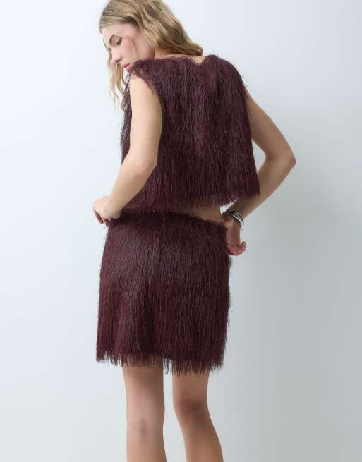 ASOS DESIGN minigonna morbida bordeaux, 4 di 5