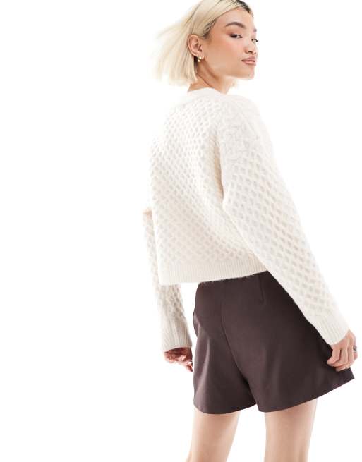 ASOS DESIGN - Minigonna pantalone sartoriale a portafoglio color cioccolato, 4 di 5