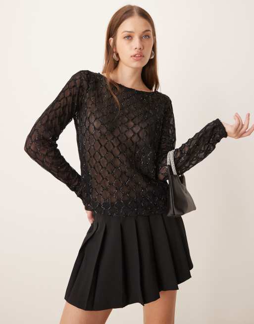 ASOS DESIGN - Minigonna pantalone sartoriale nera con dettaglio a portafoglio a pieghe