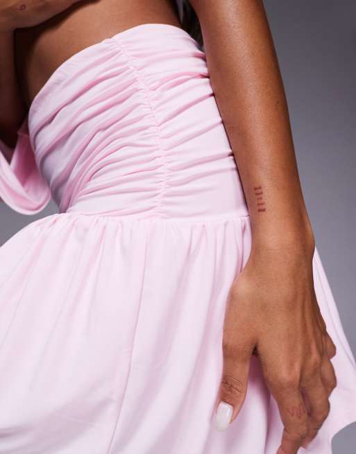 ASOS DESIGN - Minigonna sinuosa rosa con fondo a punta in coordinato, 3 di 5