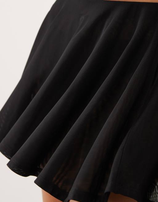 ASOS DESIGN - Minigonna skater in rete nera, 5 di 5