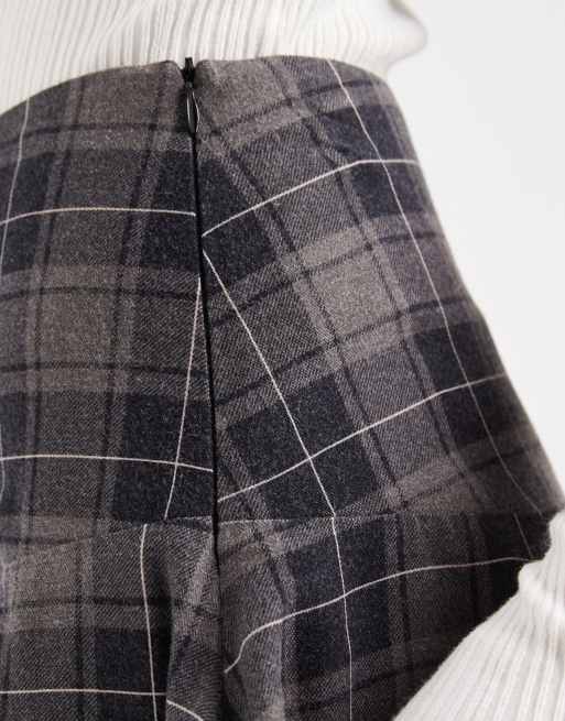 ASOS DESIGN - Minigonna spazzolata a quadri con vita scesa, 4 di 5