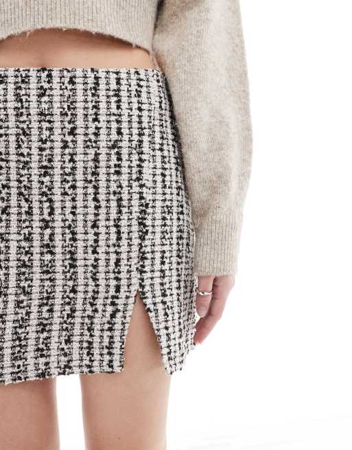 ASOS DESIGN – Minikjol i bouclé med slits, 5 av 5