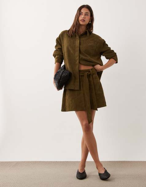 ASOS DESIGN minikjol i manchester i khaki - view 1