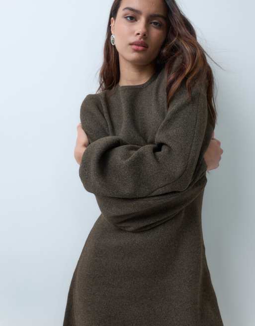 ASOS DESIGN minikjole med markeret talje i chokolade, 3 af 4