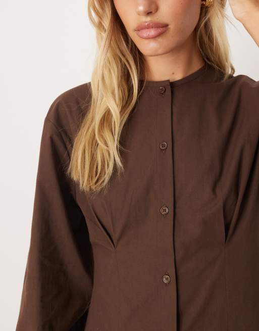 ASOS DESIGN – Miniklänning med rund halsringning, markerad midja och knäppning, 4 av 4