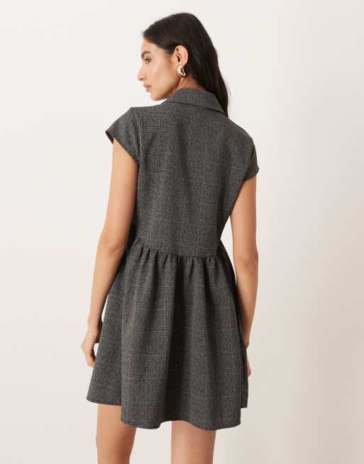 ASOS DESIGN – Minikleid in Grau mit Kragen, 4 von 4
