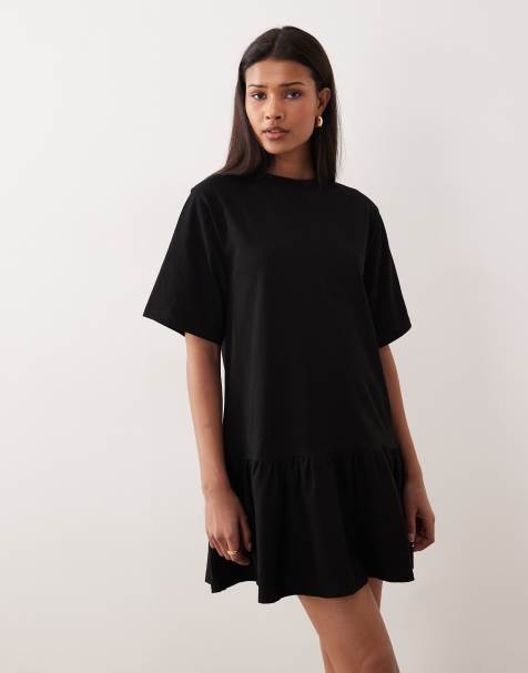 ASOS DESIGN – Minikleid in Schwarz mit tiefer Taille - view 1