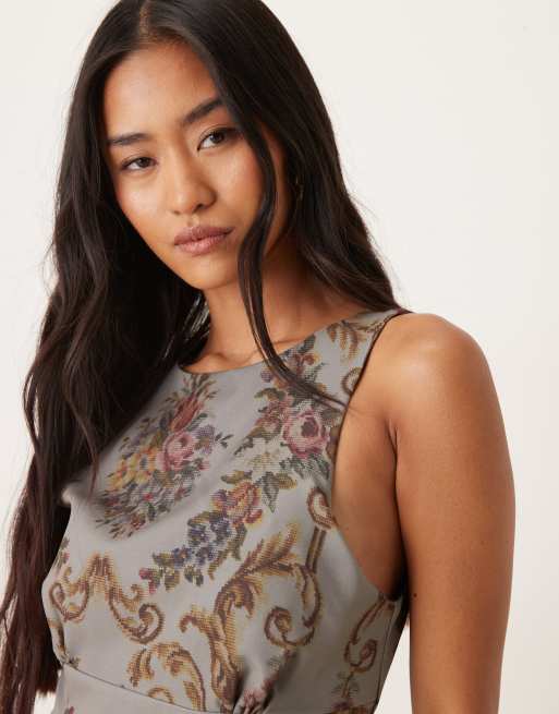 ASOS DESIGN – Minikleid mit Korsettdetail und floralem Gobelin-Muster, 4 von 4