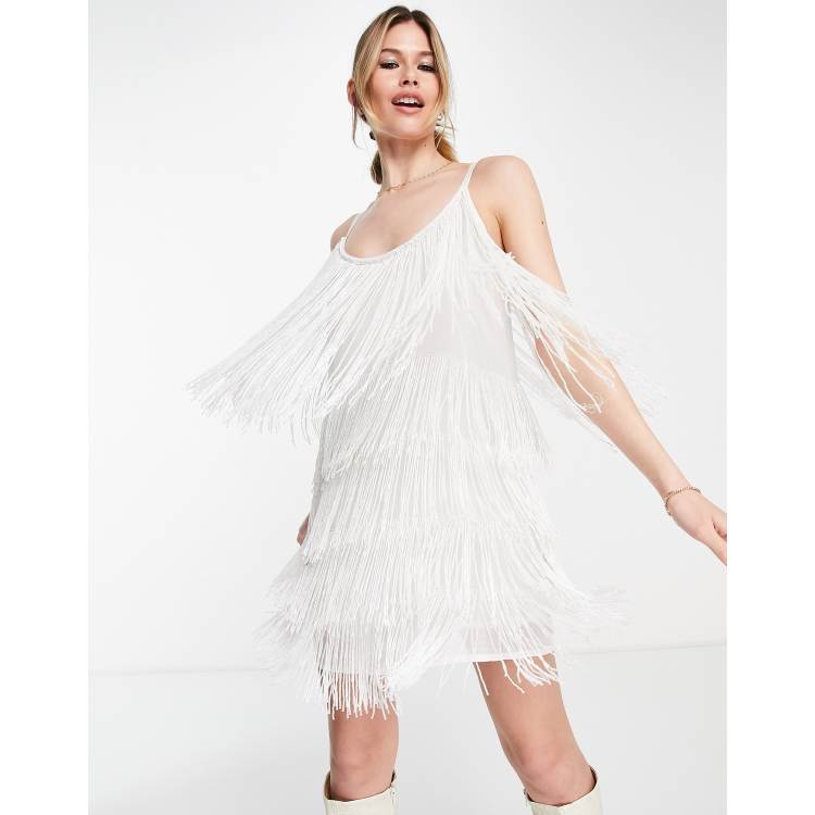 ASOS DESIGN Minikleid mit verzierten Fransen ASOS