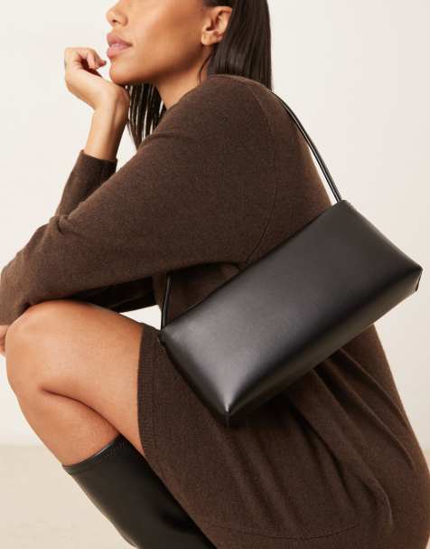 ASOS DESIGN minimal 90s shoulder bag in black - view 1