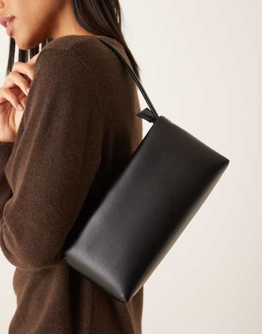 ASOS DESIGN minimal 90s shoulder bag in black, 4 of 4
