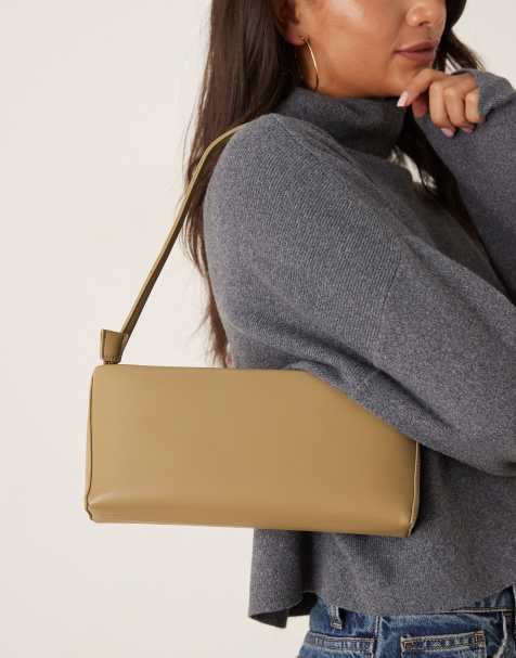 ASOS DESIGN minimal 90s shoulder bag in olive - view 1