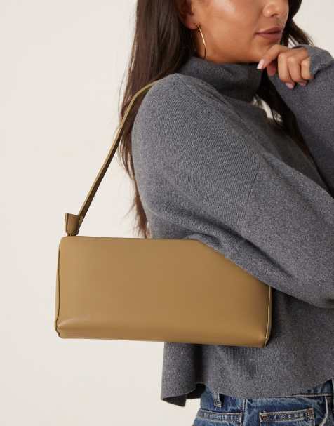 ASOS DESIGN minimal 90s shoulder bag in olive - view 2