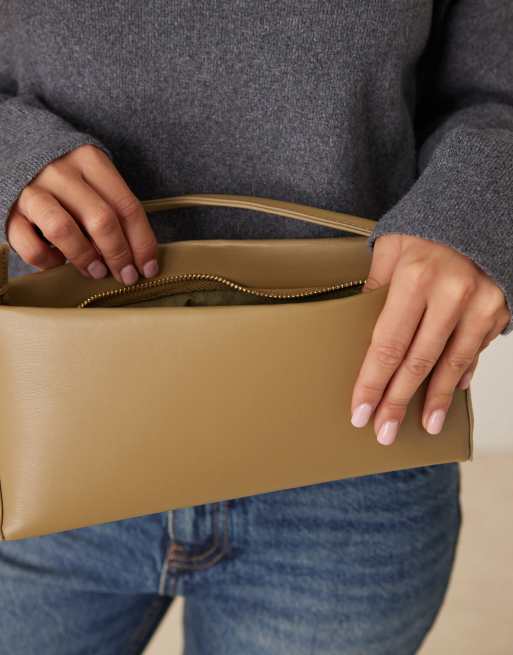 ASOS DESIGN minimal 90s shoulder bag in olive