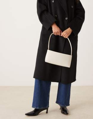 Asos Design Minimal 90s Shoulder Bag In Neutral