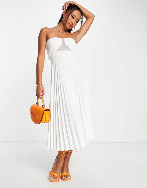 Asos white pleated store dress