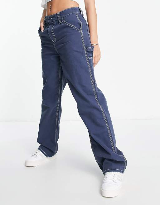 ASOS DESIGN utility cargo pants in navy