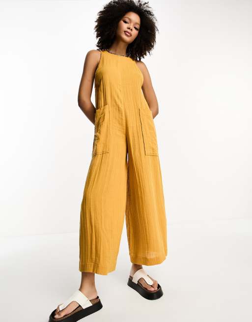 Asos mustard cheap jumpsuit