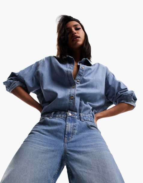 Cute denim shirts store for womens