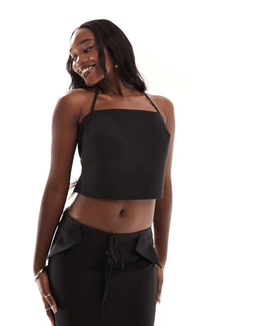 High low store halter top