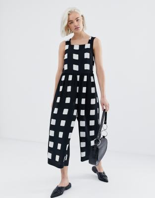 asos check jumpsuit