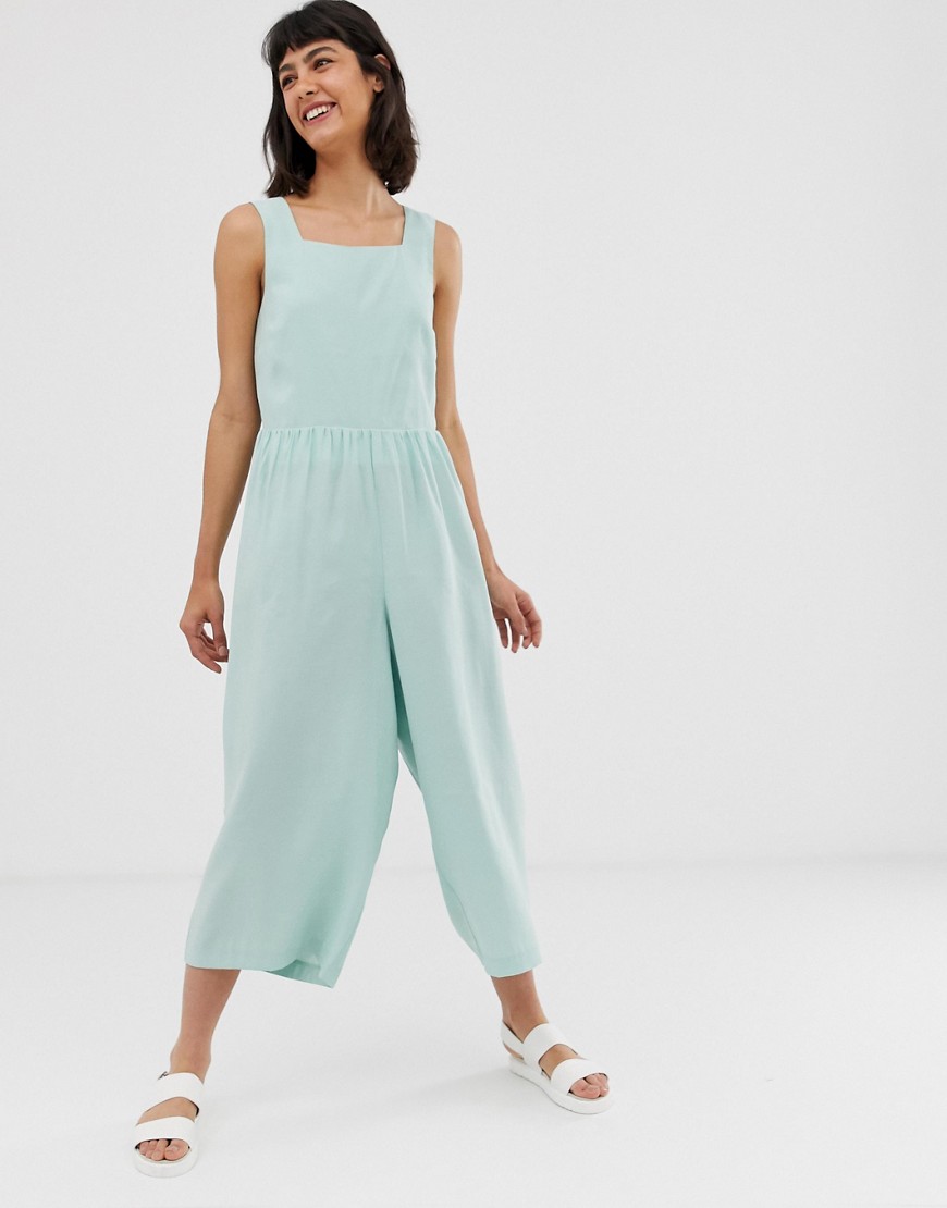 ASOS DESIGN minimal jumpsuit with ruched waist-Multi