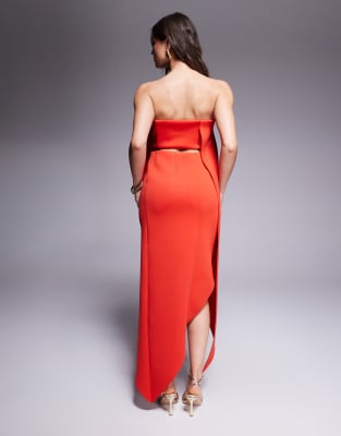 ASOS DESIGN MINIMAL MIDI DRESS WITH WRAP AROUND BODY DETAILING 