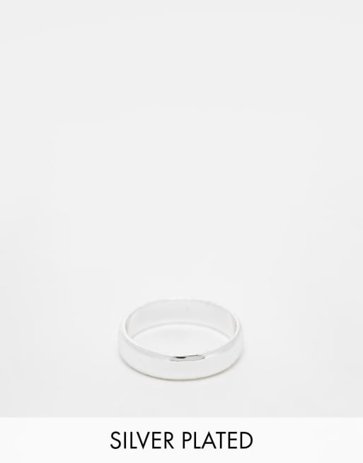 ASOS DESIGN – Minimalistischer, versilberter Bandring