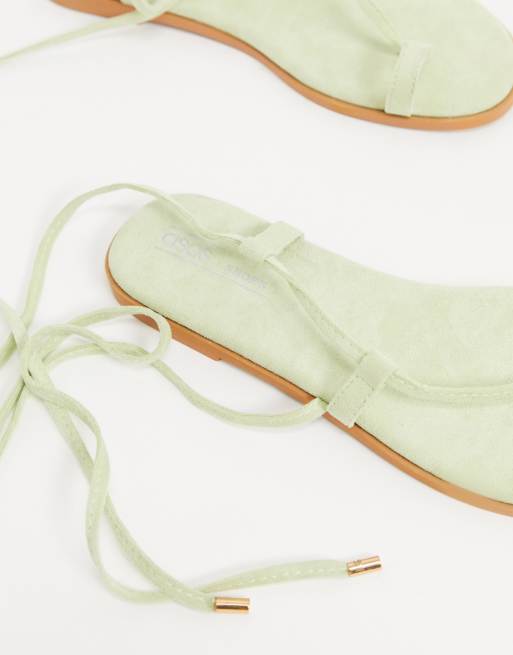 ASOS DESIGN - Minimalistisk Forest sandal med tå-ring i grøn, 4 af 4