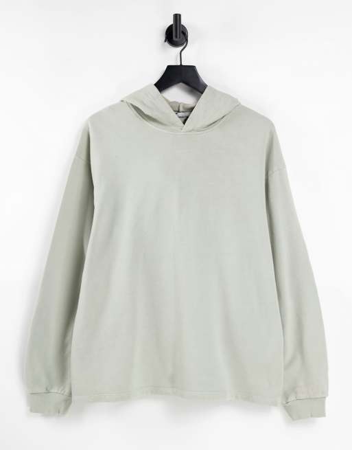 ASOS DESIGN – Minimalistyczna bluza z kapturem w kolorze spranego khaki