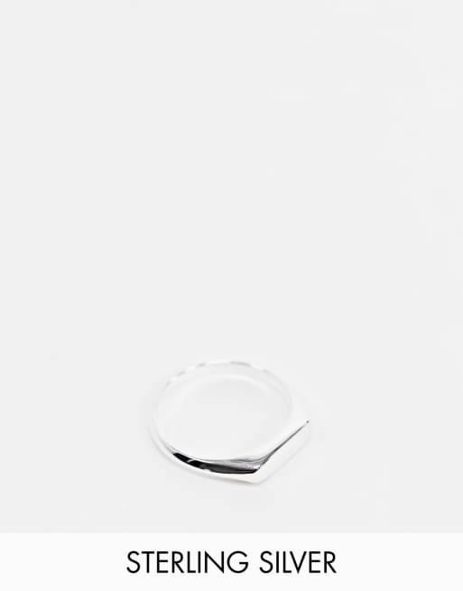 ASOS DESIGN – Minimalistyczny sygnet ze srebra wysokiej próby