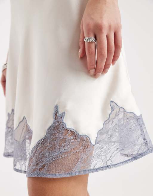 ASOS DESIGN – Minirock aus Satin mit Muschelsaum aus Spitze, Kombiteil, 5 von 5