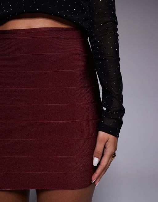 ASOS DESIGN – Minirock in Burgunderrot mit Bandageneinsatz, 5 von 5