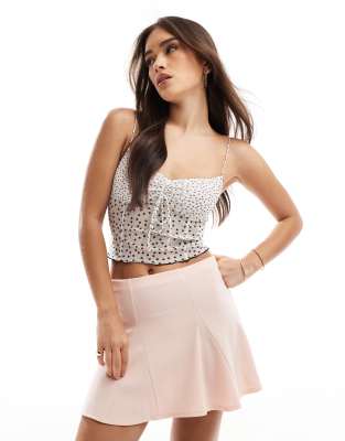 ASOS DESIGN - Minirock in Hellrosa mit Godet
