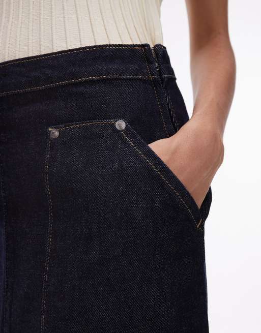 ASOS DESIGN – Minirock in Indigoblau mit Carpenter-Detail, 5 von 5